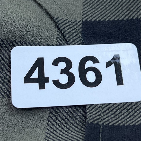 Eileen Fisher Dress 100% Silk Tunic Tank Buffalo Check Plaid Olive Black Large - Picture 10 of 11